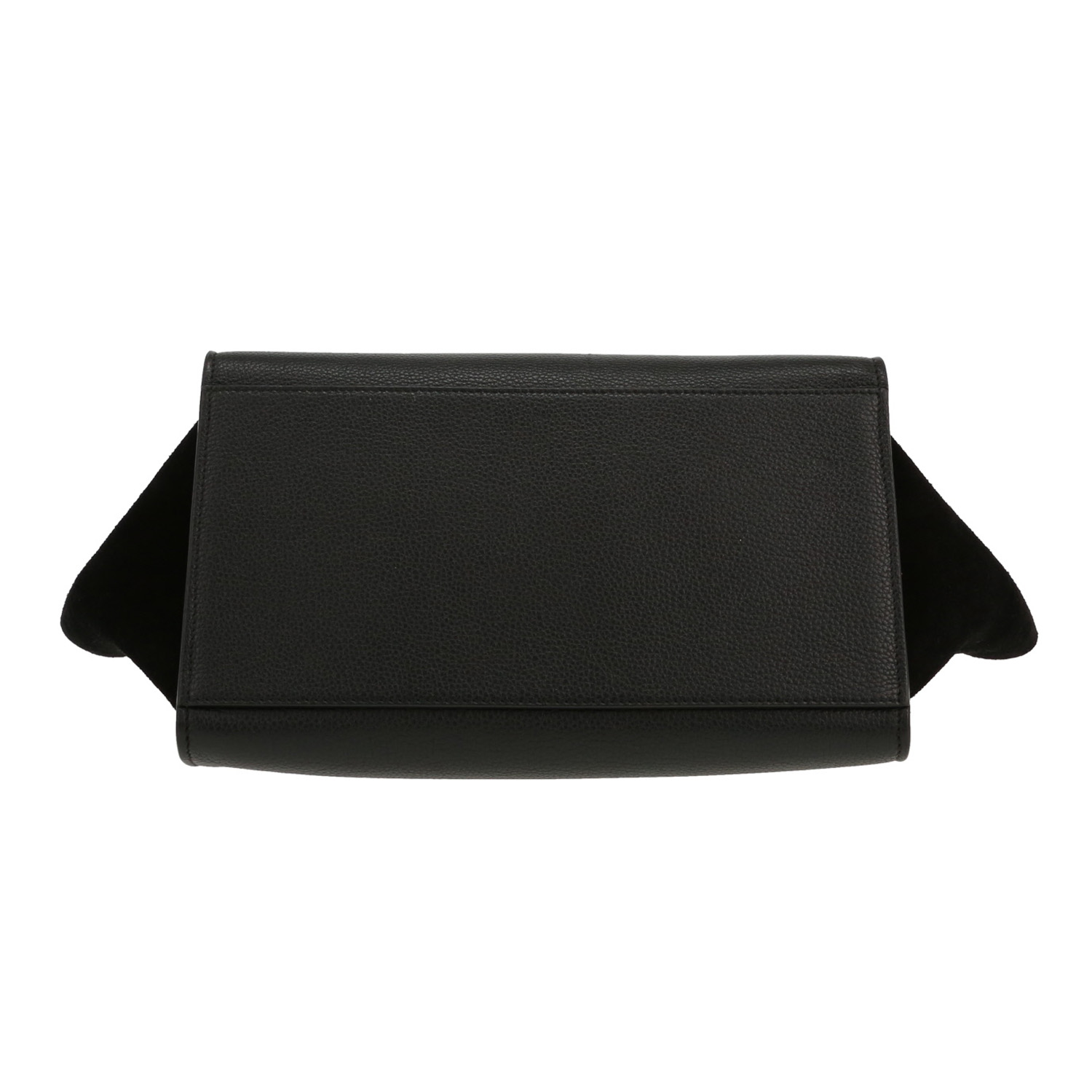 Celine  Trapeze handbag  in black grained leather  and black Veau velours - Detail D1