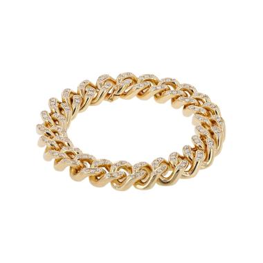 Vintage bracelet in yellow gold and diamonds