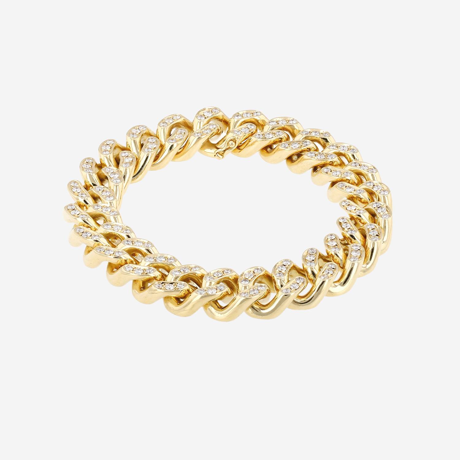 Brazalete Vintage de oro amarillo y diamantes