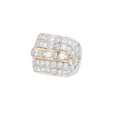 Repossi ring in yellow gold, white gold and diamonds