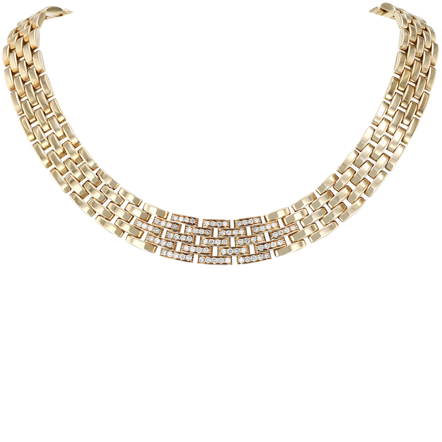 Collier articulé Cartier Maillon Panthère grand modèle en or jaune
