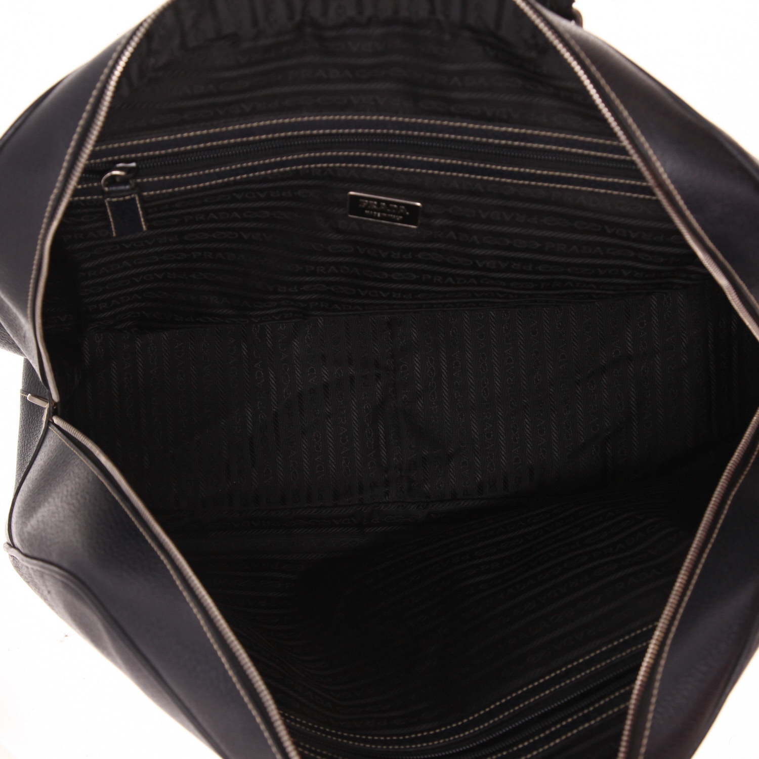 Prada   travel bag  in black leather - Detail D3