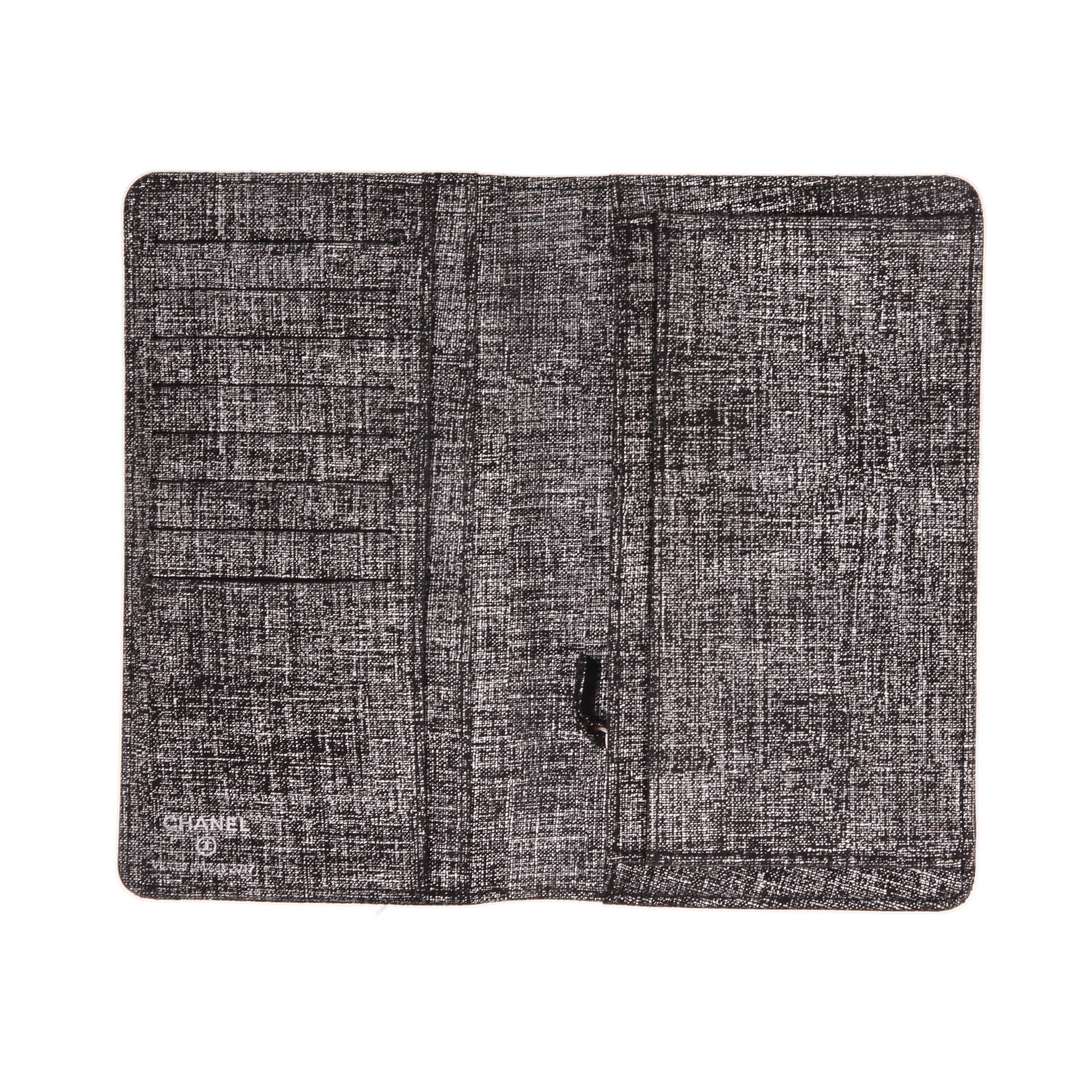 Chanel   wallet , black and white glittering leather - Detail D4