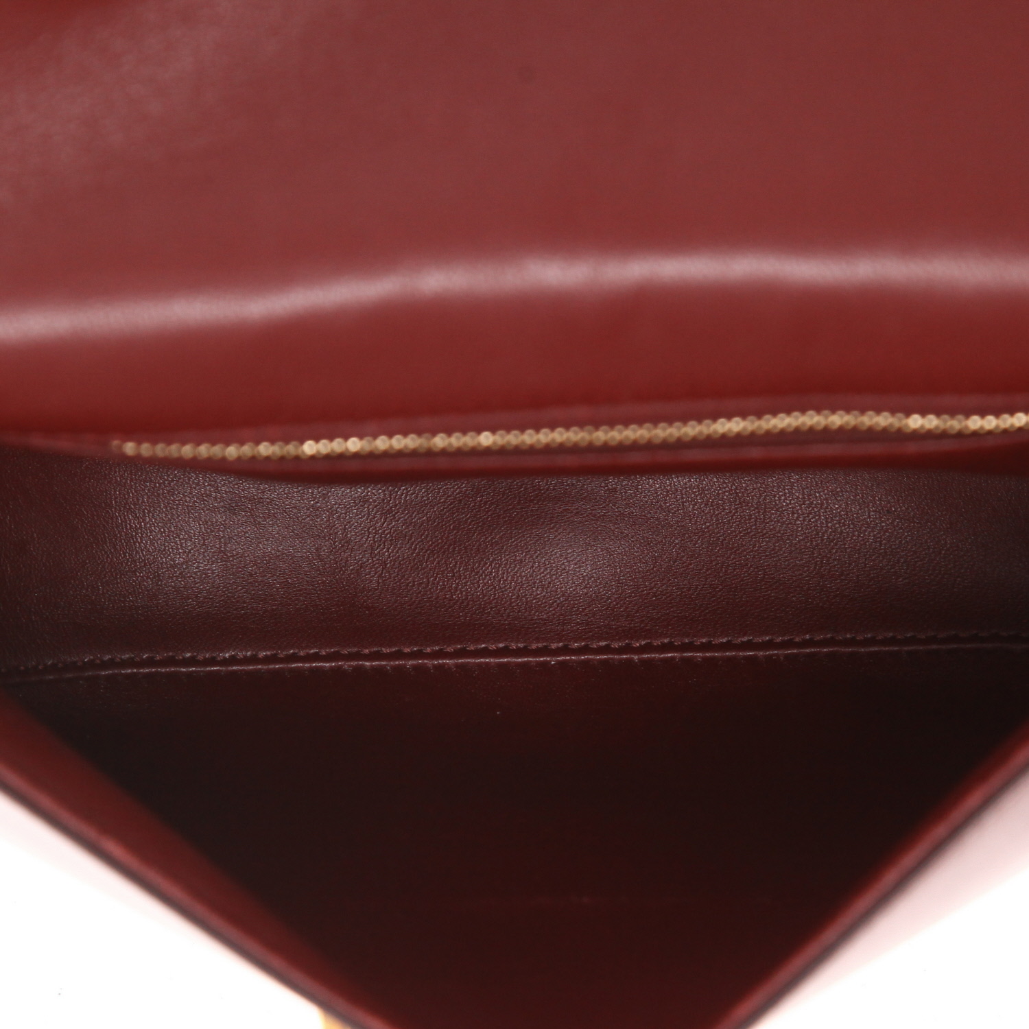 Sac bandoulière Celine  Maillon Triomphe en cuir bordeaux - Detail D3