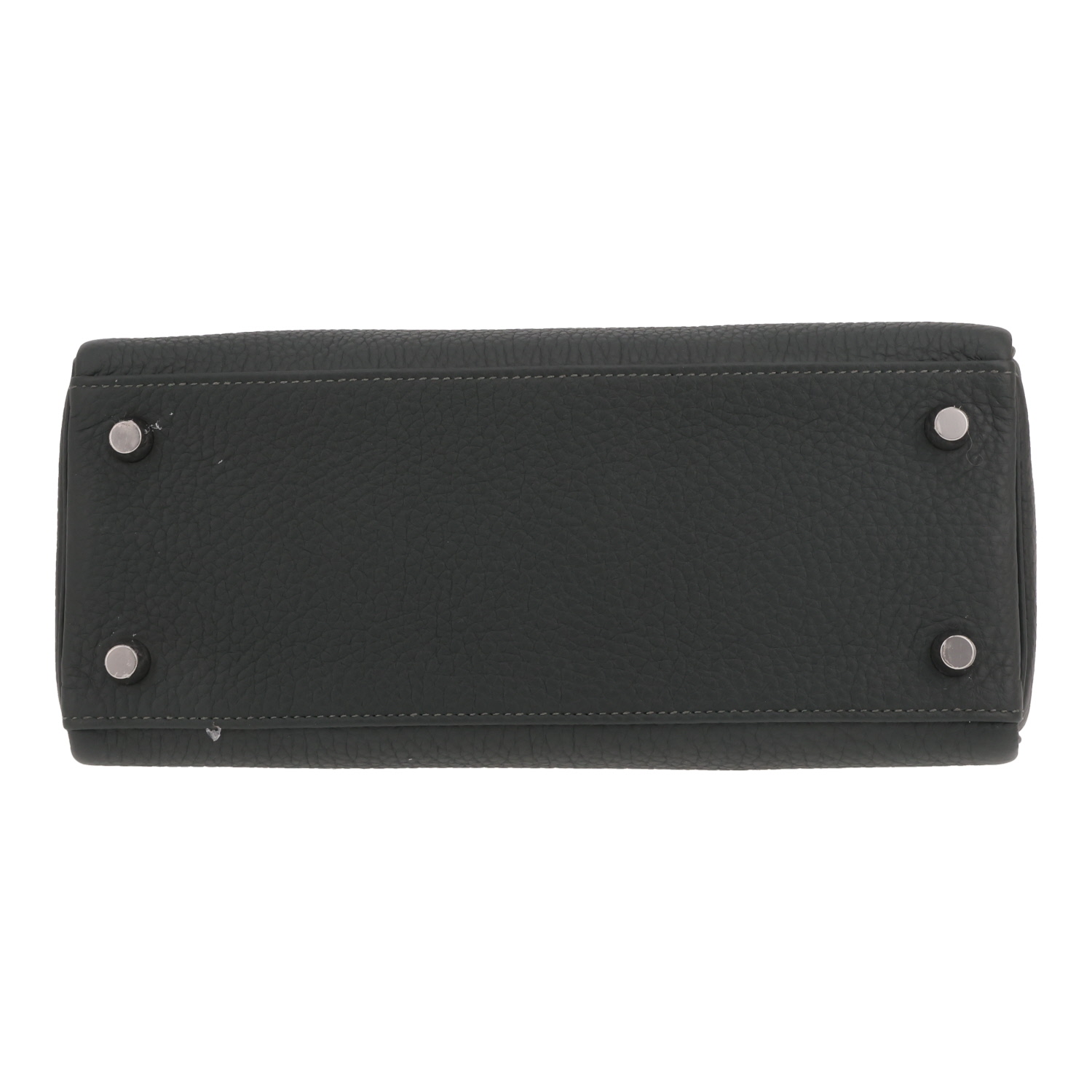 Bolso de mano Hermès  Kelly 25 cm en cuero togo New Vert - Detail D1