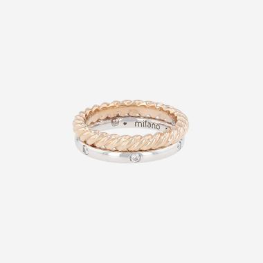 Bague Pomellato Milano en or blanc, or rose et diamants