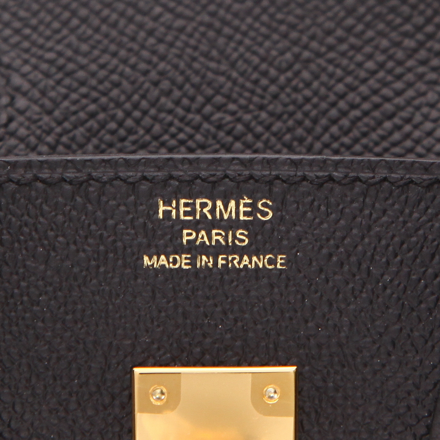 Borsa Hermès  Birkin 25 cm in pelle Epsom nera - Detail D2