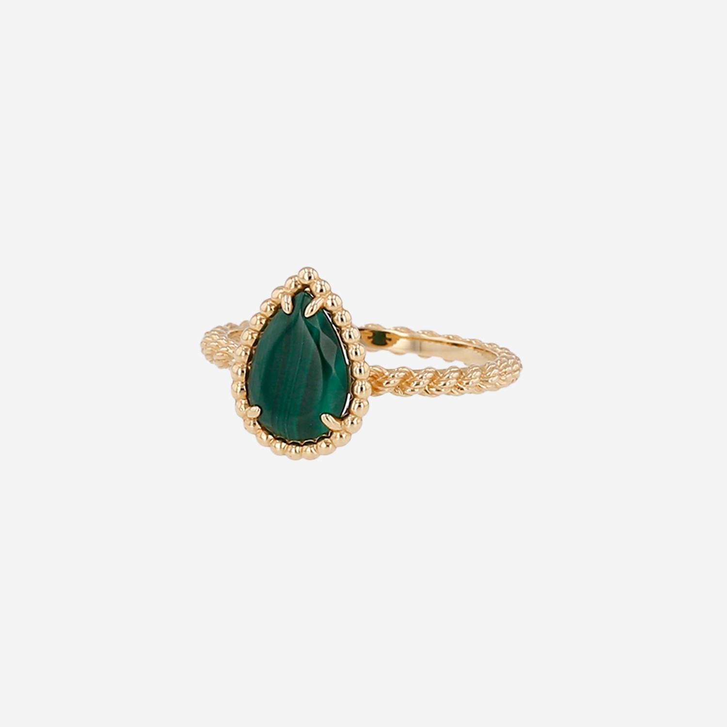 Anello Boucheron Serpent Bohème taglia S in oro giallo e malachite