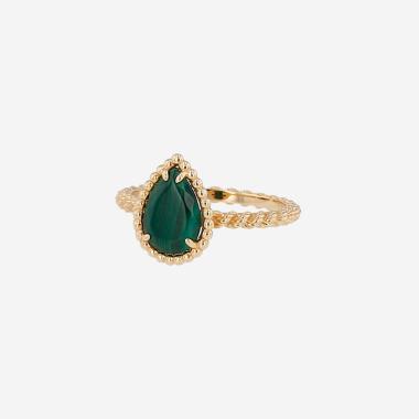 Bague Boucheron Serpent Bohème taille S en or jaune et malachite