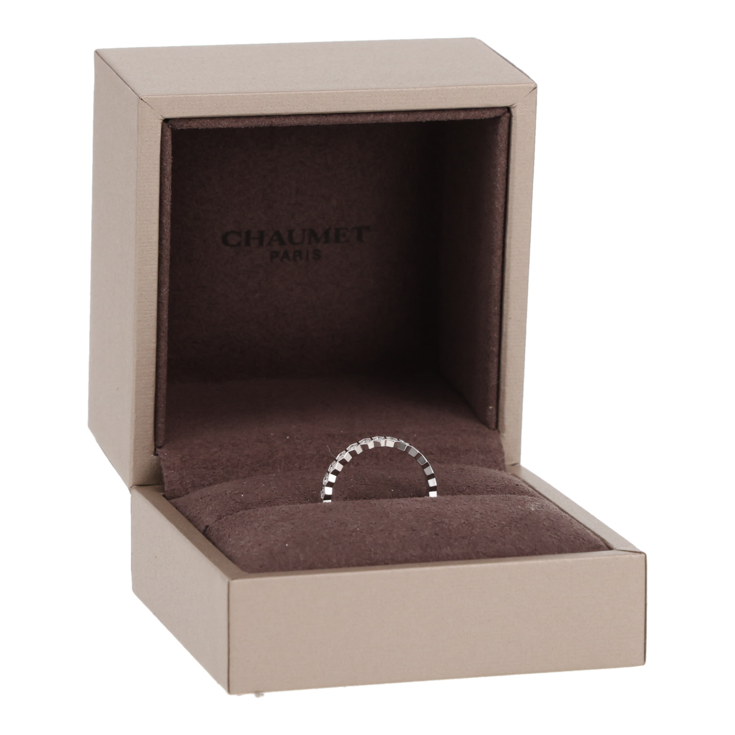 Sortija Chaumet Bee my Love modelo pequeño de oro blanco y diamantes - Detail D2