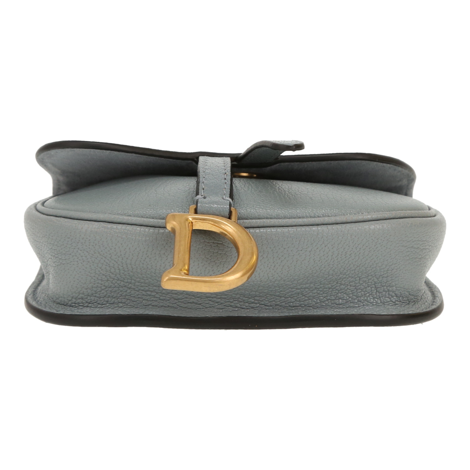 Dior  Saddle micro shoulder bag  in blue leather - Detail D1