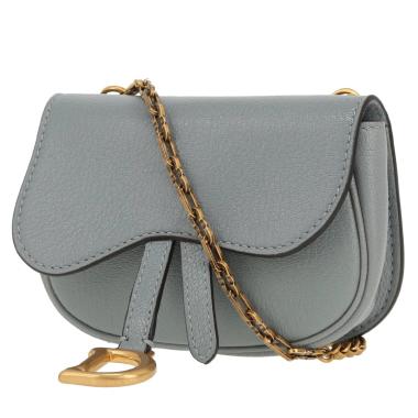 Dior  Saddle micro shoulder bag  in blue leather