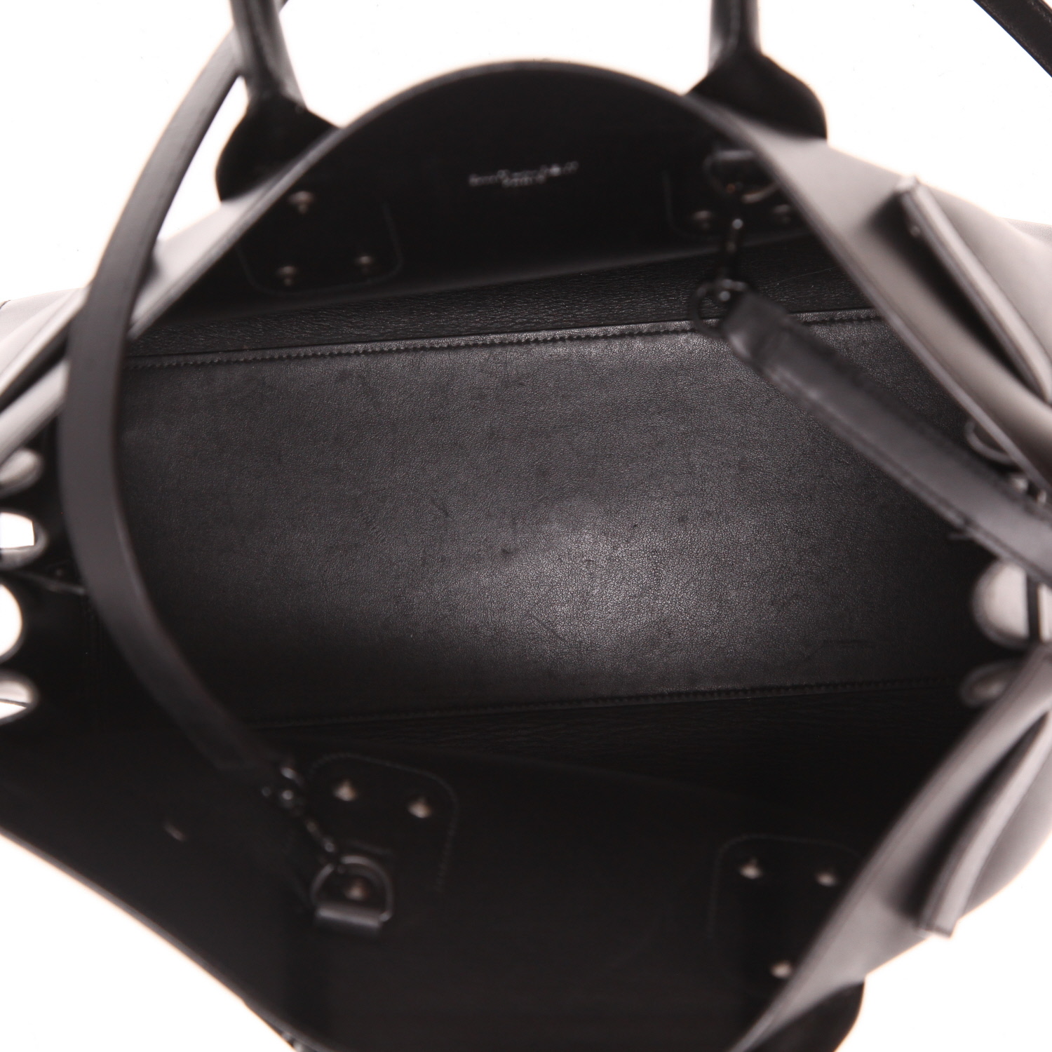 Bolso de mano Saint Laurent  Sac de jour modelo pequeño  en cuero negro - Detail D3