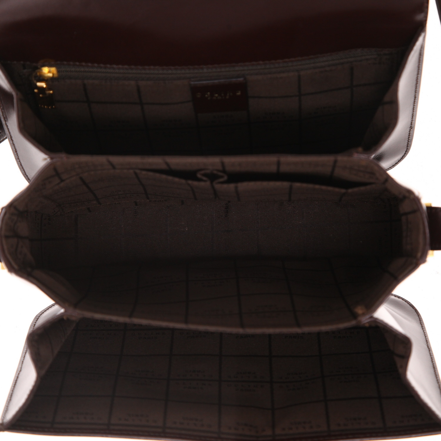 Celine  Horse Carriage handbag  in brown leather - Detail D3