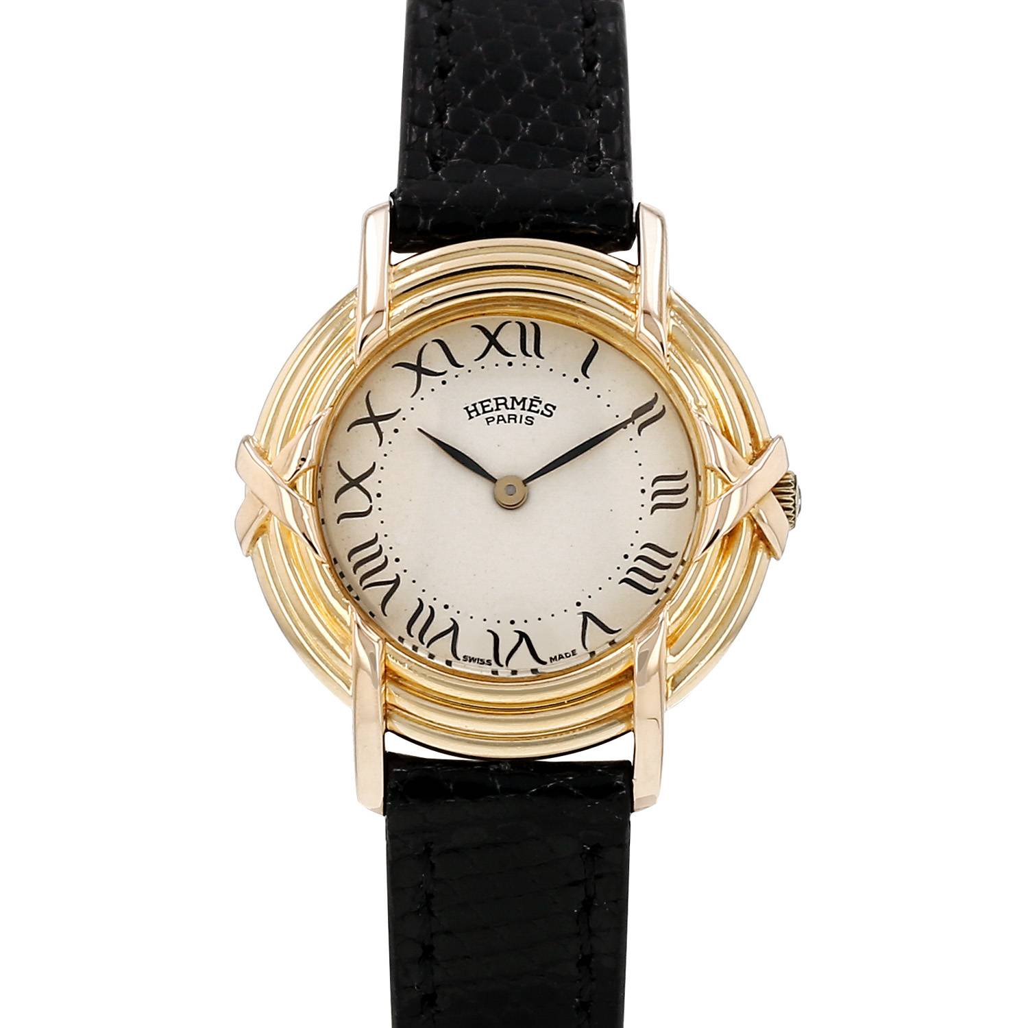 Montre Hermès en or jaune Vers 1990