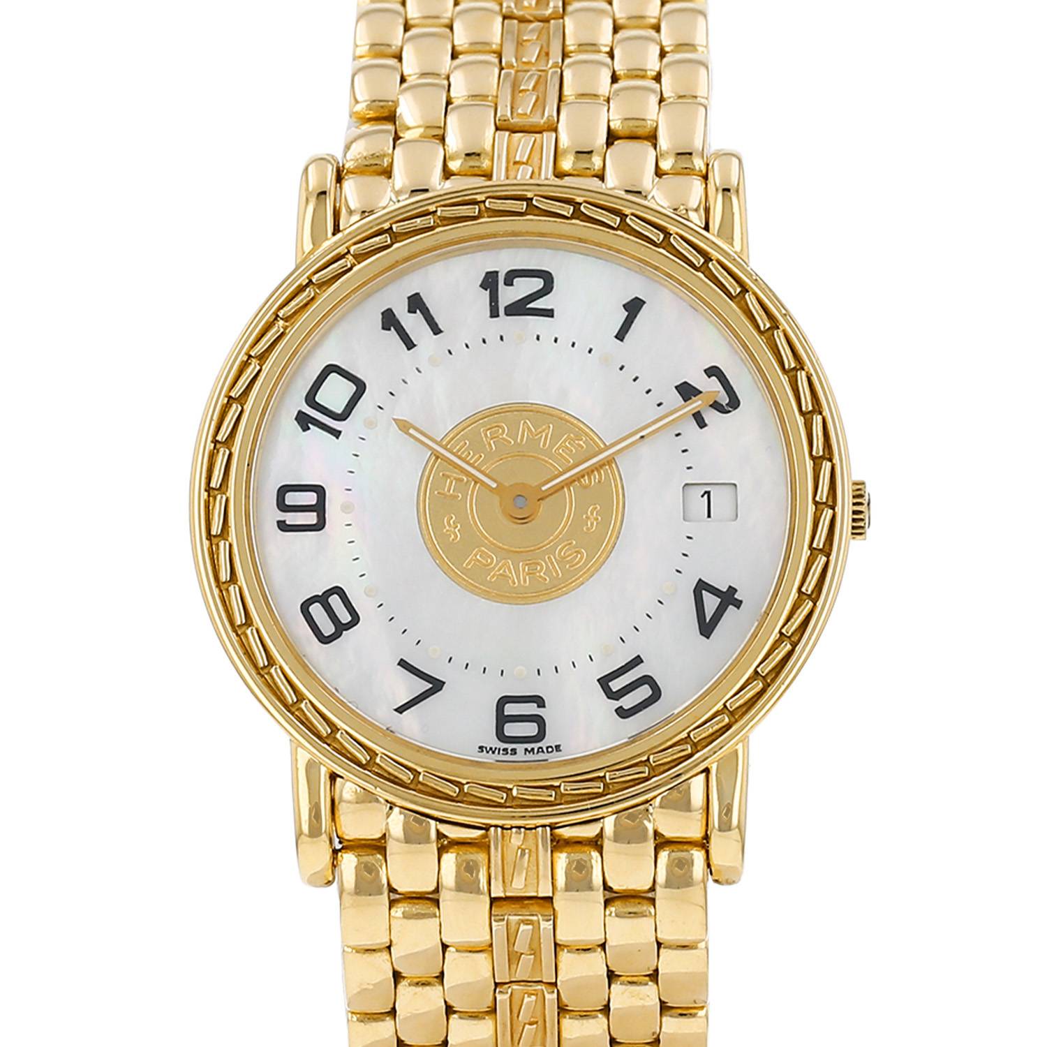 Montre Hermès Sellier en or jaune Vers 2000