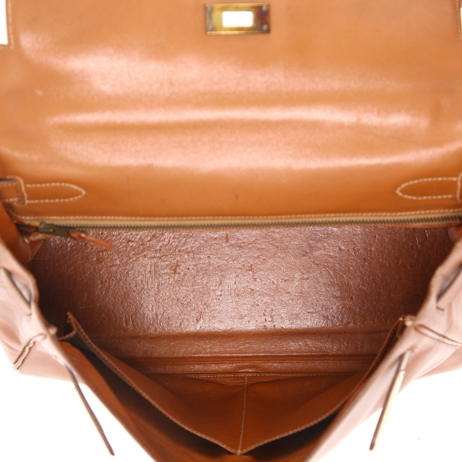 Sac à main Hermès  Kelly 32 cm en cuir marron - Detail D3