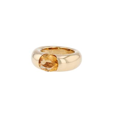 Cartier Ellipse large model ring in yellow gold and citrine