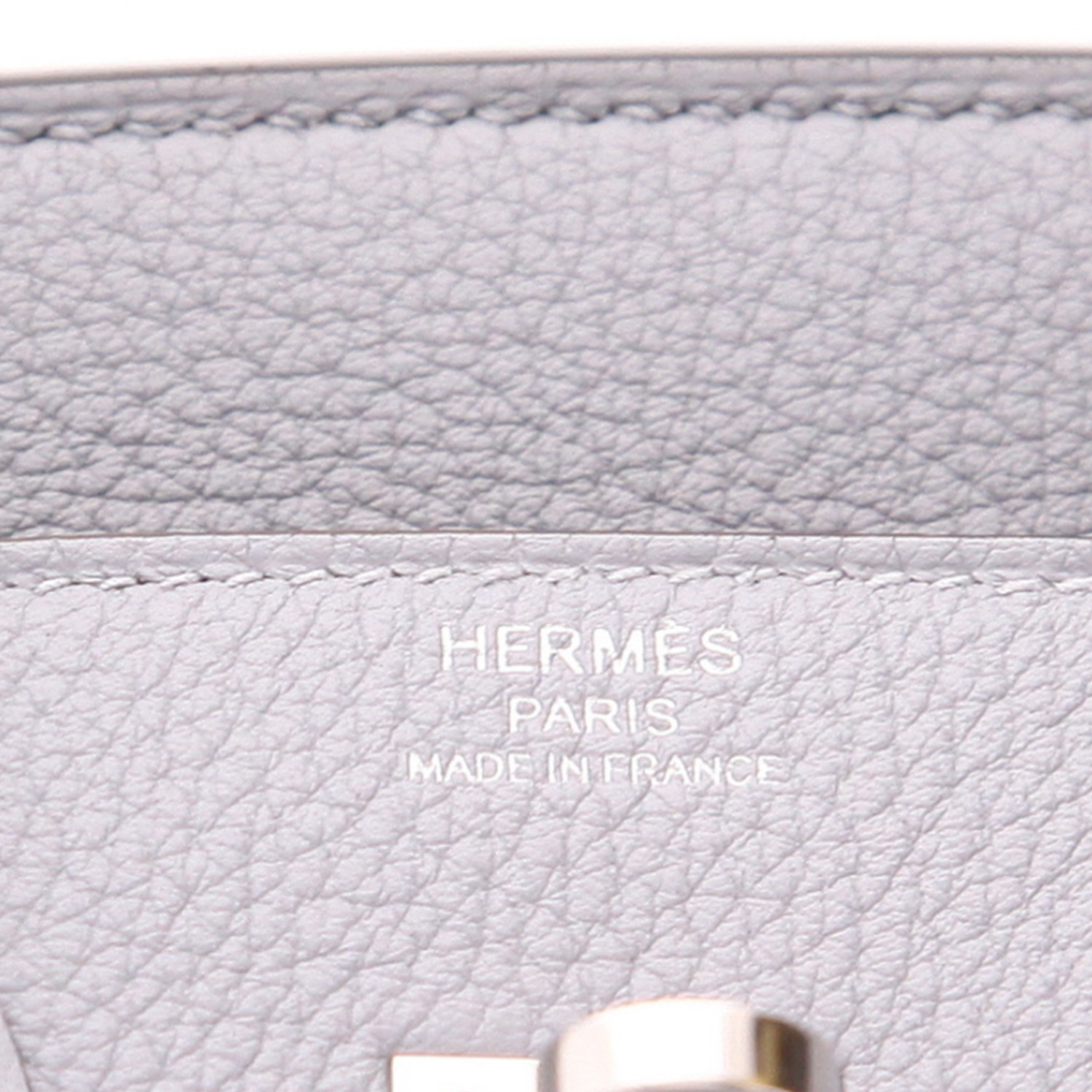 Hermès  Birkin 25 cm handbag  in Gris Pantin togo leather - Detail D2