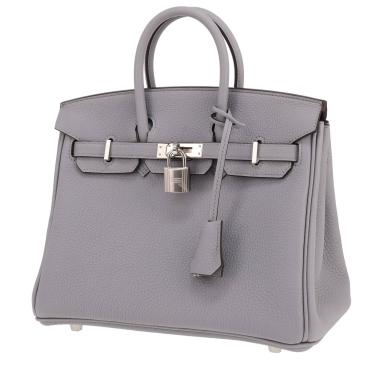 Sac à main Hermès  Birkin 25 cm en cuir togo Gris Pantin