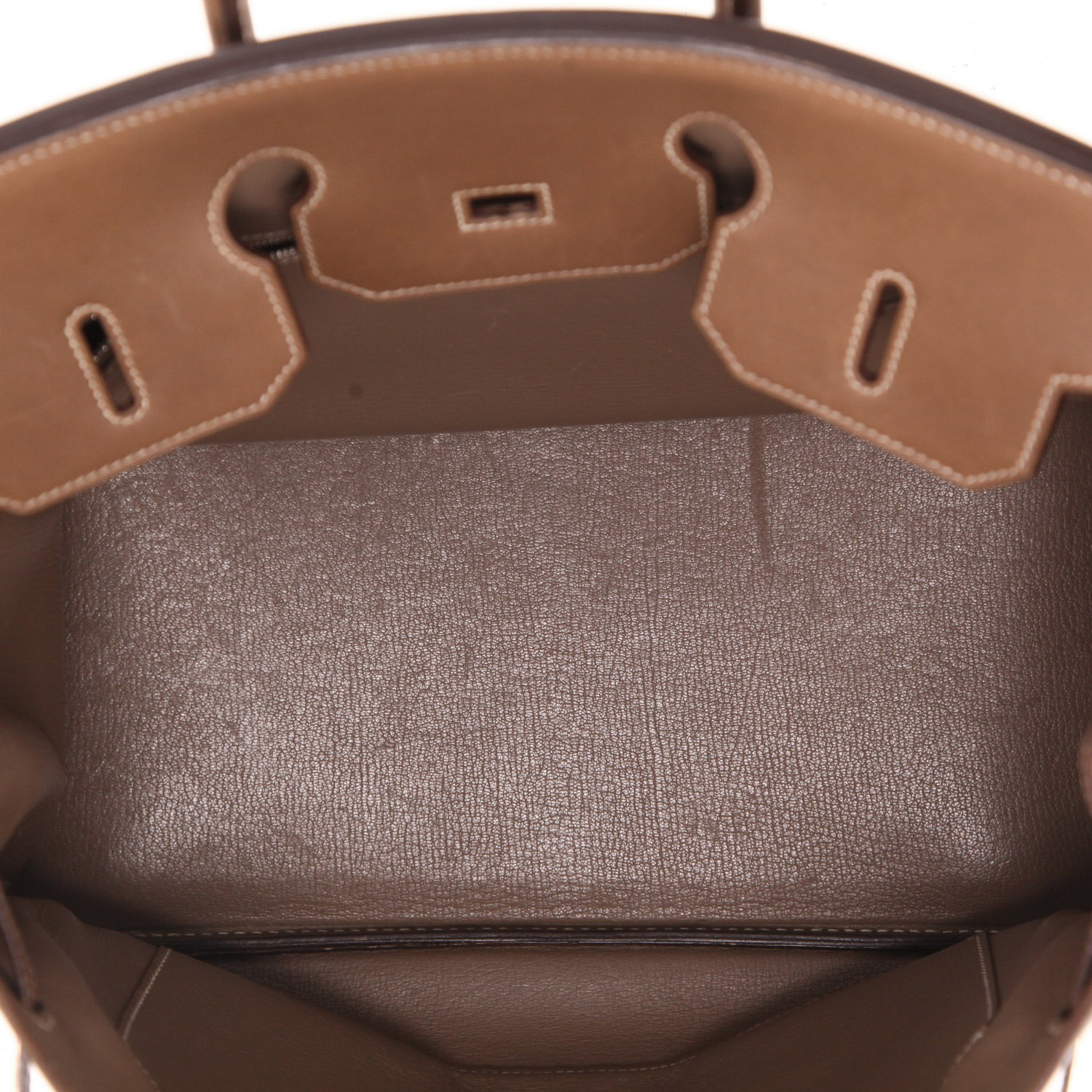 Sac à main Hermès  Birkin 35 cm en cuir Tadelakt étoupe - Detail D3