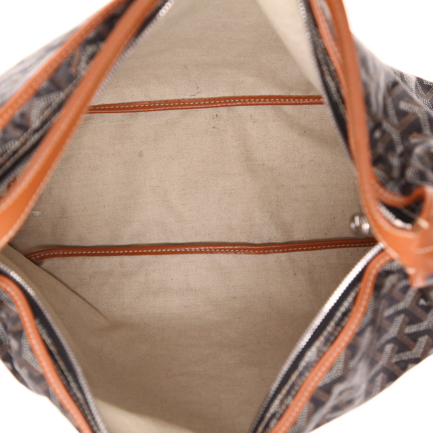 Sac à main Goyard  Hobo Bohème en toile Goyardine marron et cuir marron - Detail D3