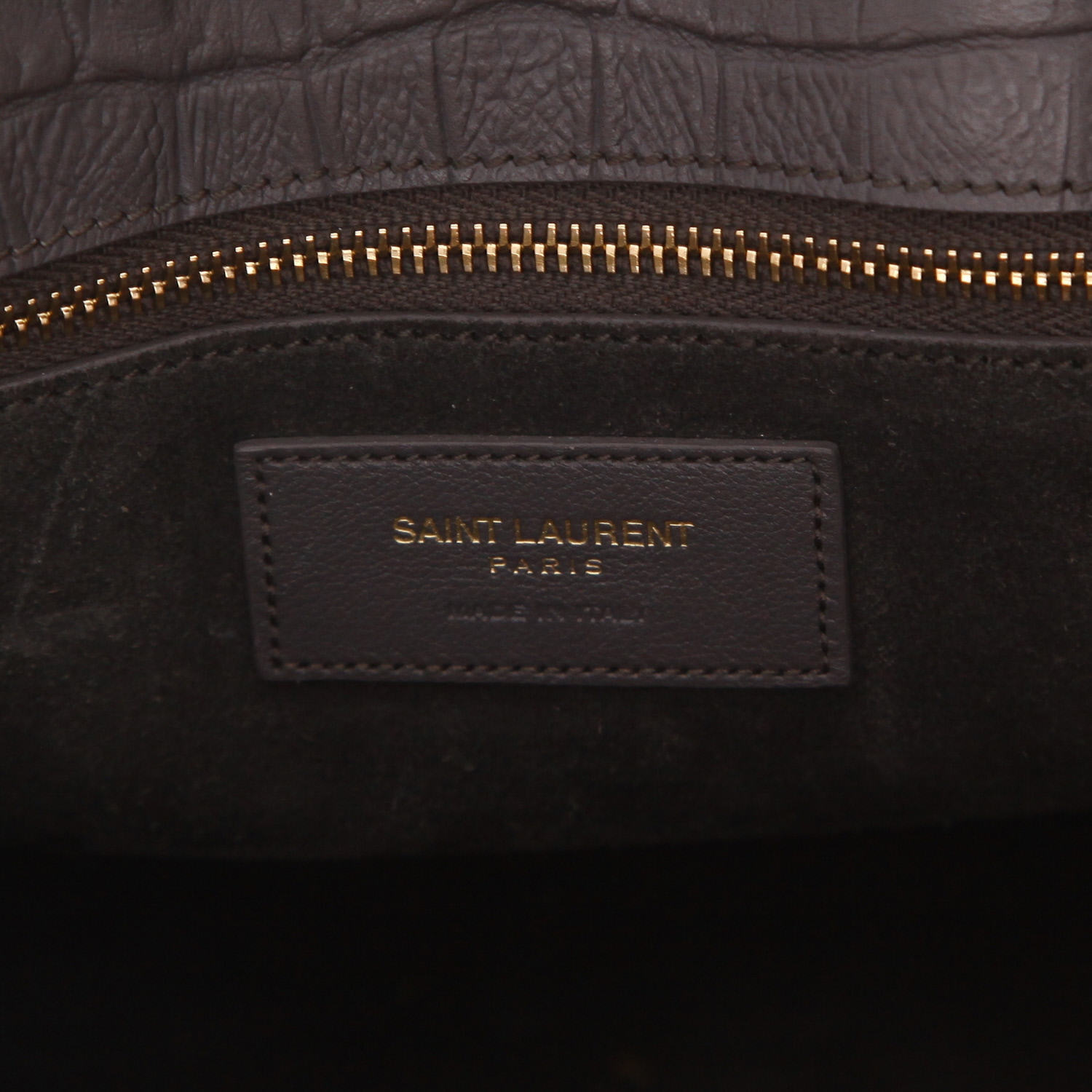Saint Laurent handbag  Small grey leather day bag - Detail D2
