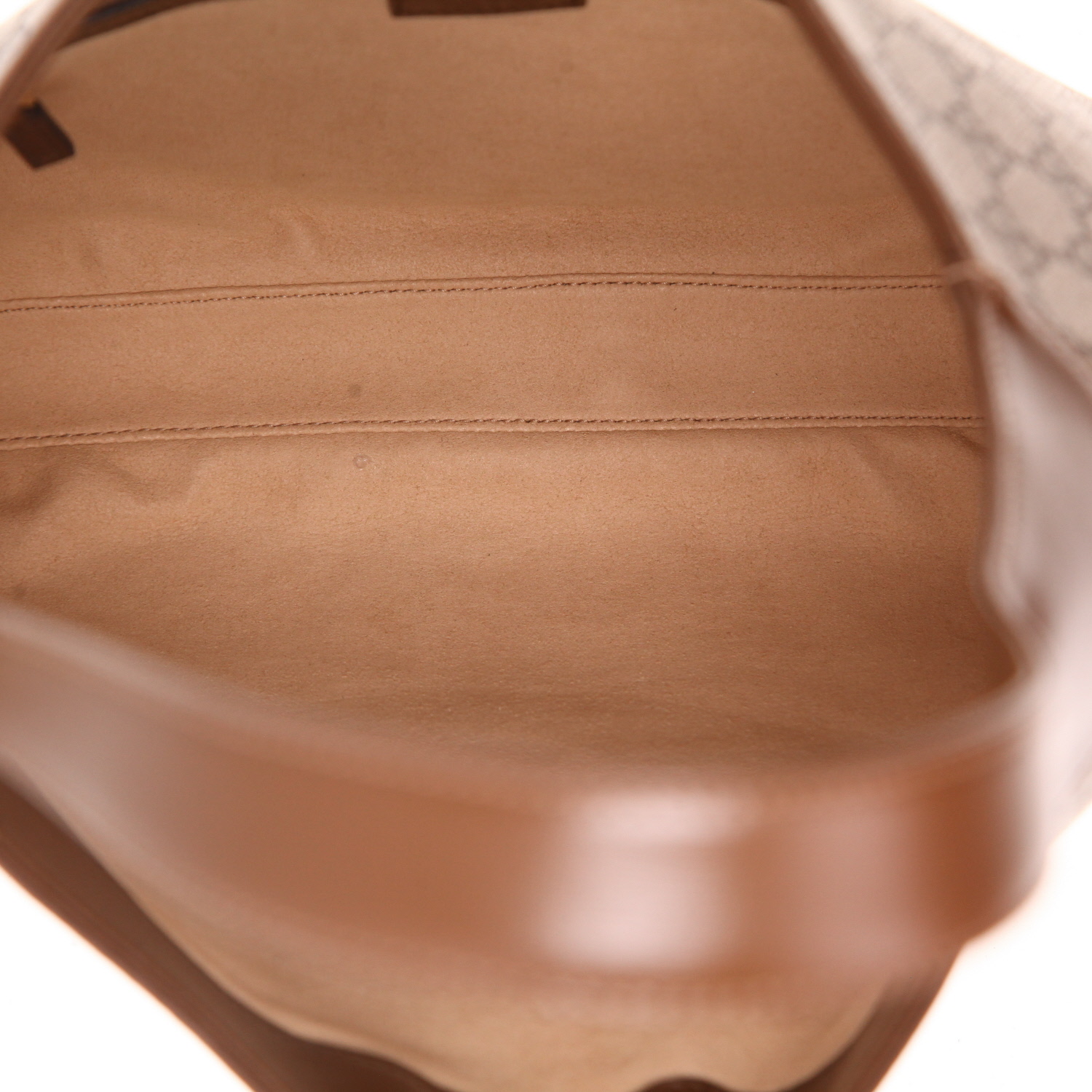 Borsa a tracolla Gucci  Jackie modello grande  in tela "sûpreme GG" beige e pelle marrone - Detail D3