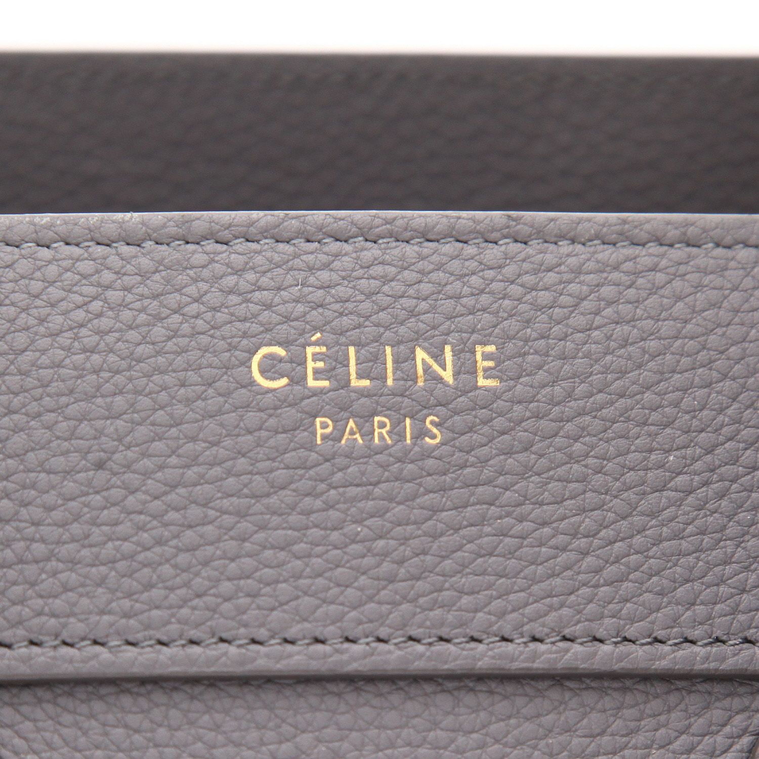 Borsa Celine  Luggage in pelle martellata grigia - Detail D2