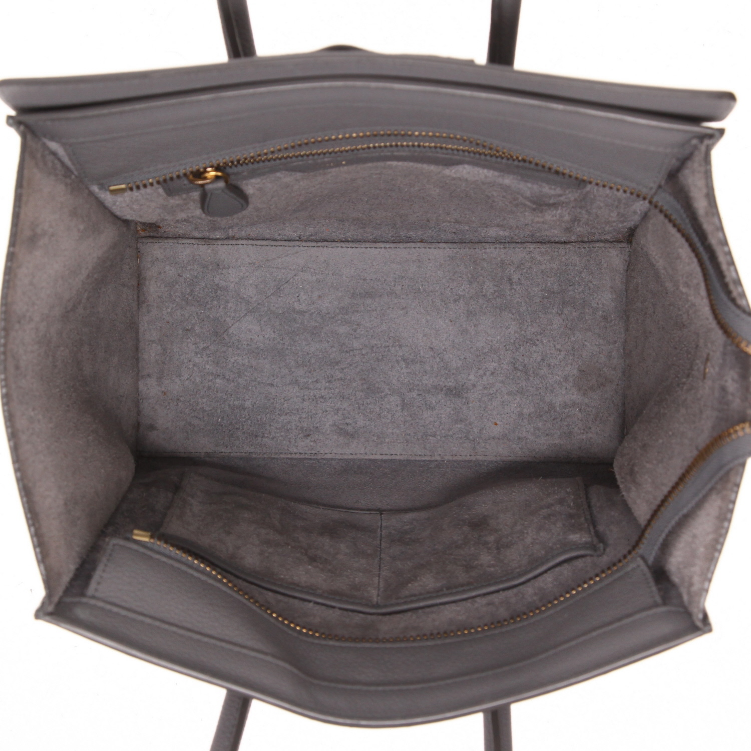 Celine  Luggage handbag  in grey grained leather - Detail D3