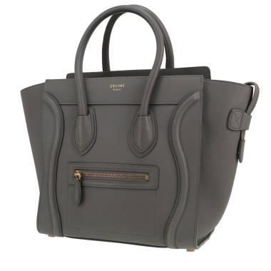 Bolso de mano Celine  Luggage en cuero granulado gris