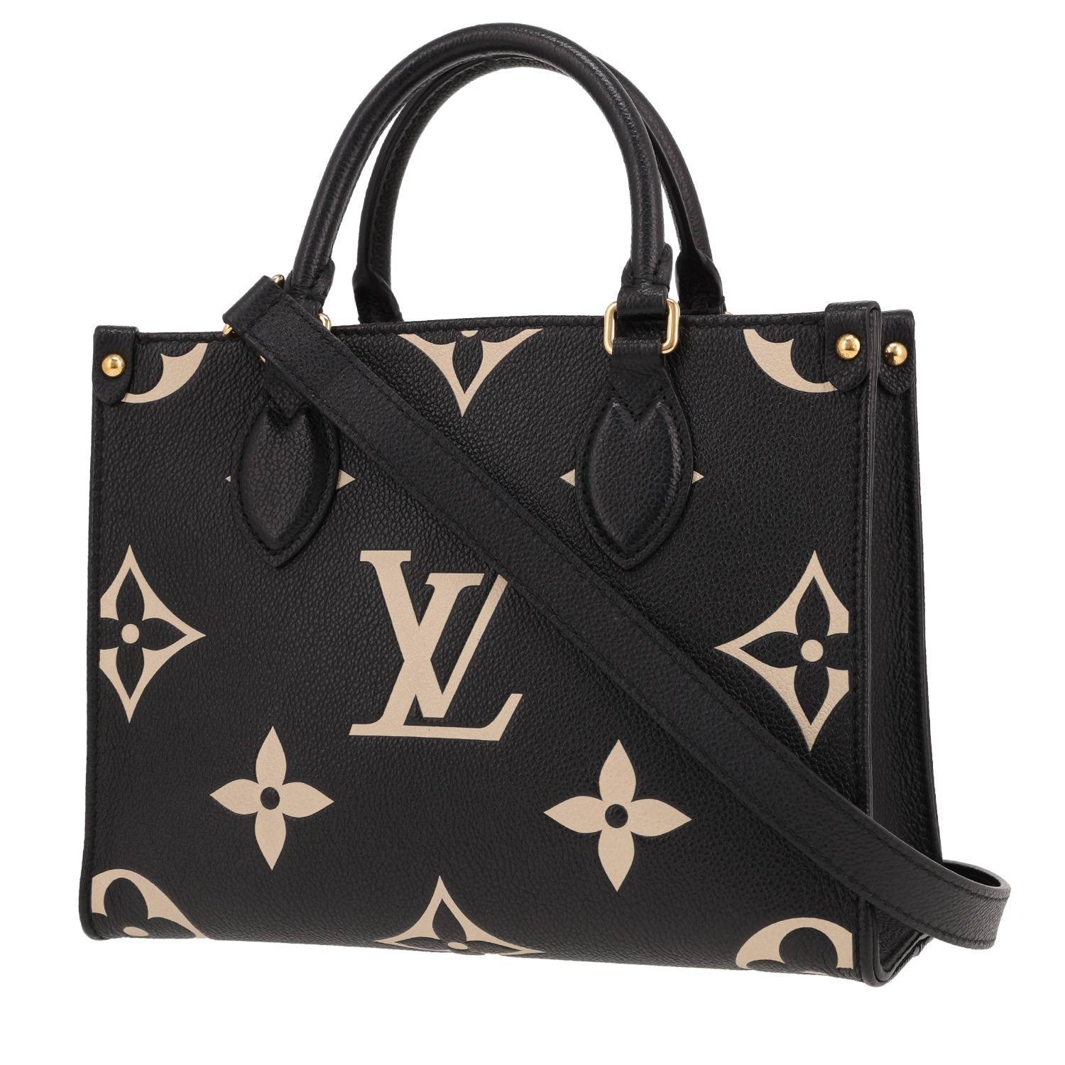 Sac Louis Vuitton Onthego Monogram Noir Beige Occasion Sac Louis Vuitton Onthego Monogram Noir Beige Occasion