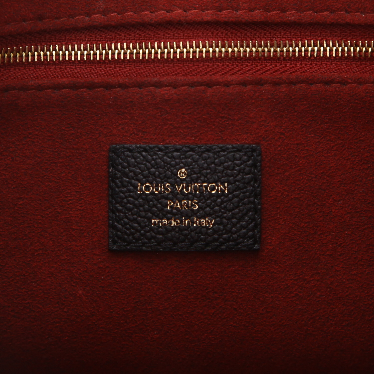 Louis Vuitton  Onthego small model  shopping bag  in black and beige two tones  empreinte monogram leather - Detail D2