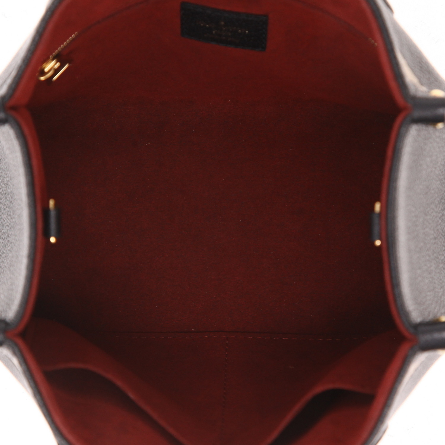 Bolso Cabás Louis Vuitton  Onthego modelo pequeño  en cuero monogram huella dos tonos negro y beige - Detail D3