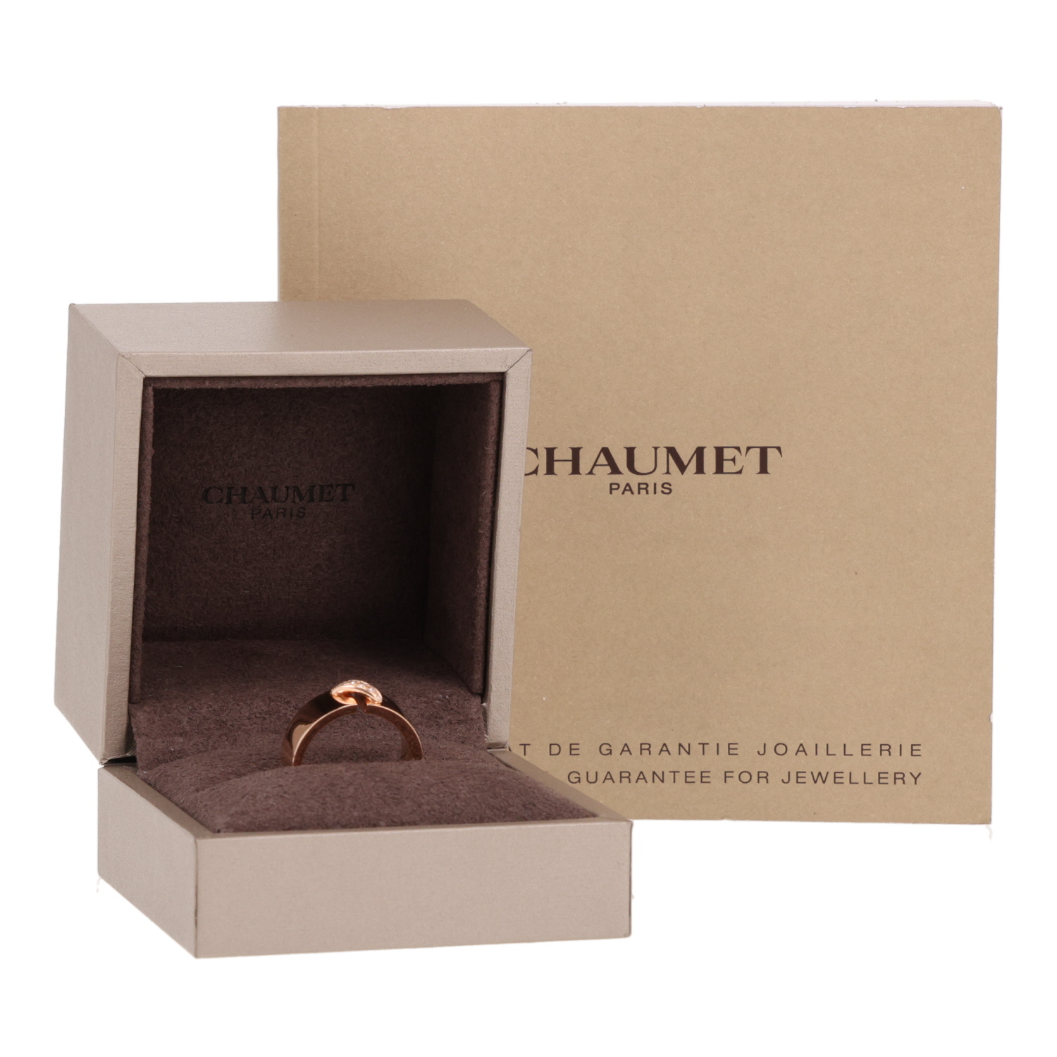 Chaumet Lien medium model ring in pink gold and diamonds - Detail D2