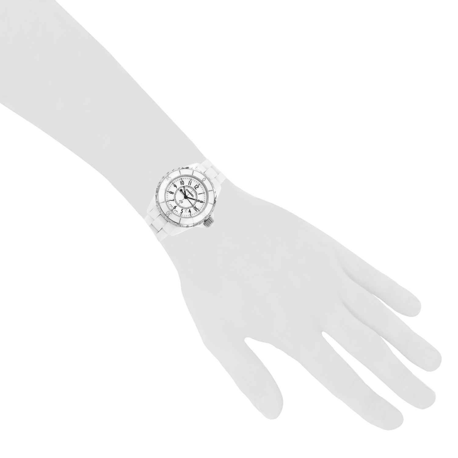 Reloj Chanel J12 de cerámica blanca y acero Circa 2010 - Detail D1