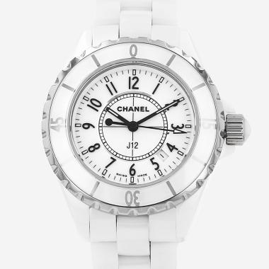 Chanel J12  in ceramic white and stainless steel Circa 2010