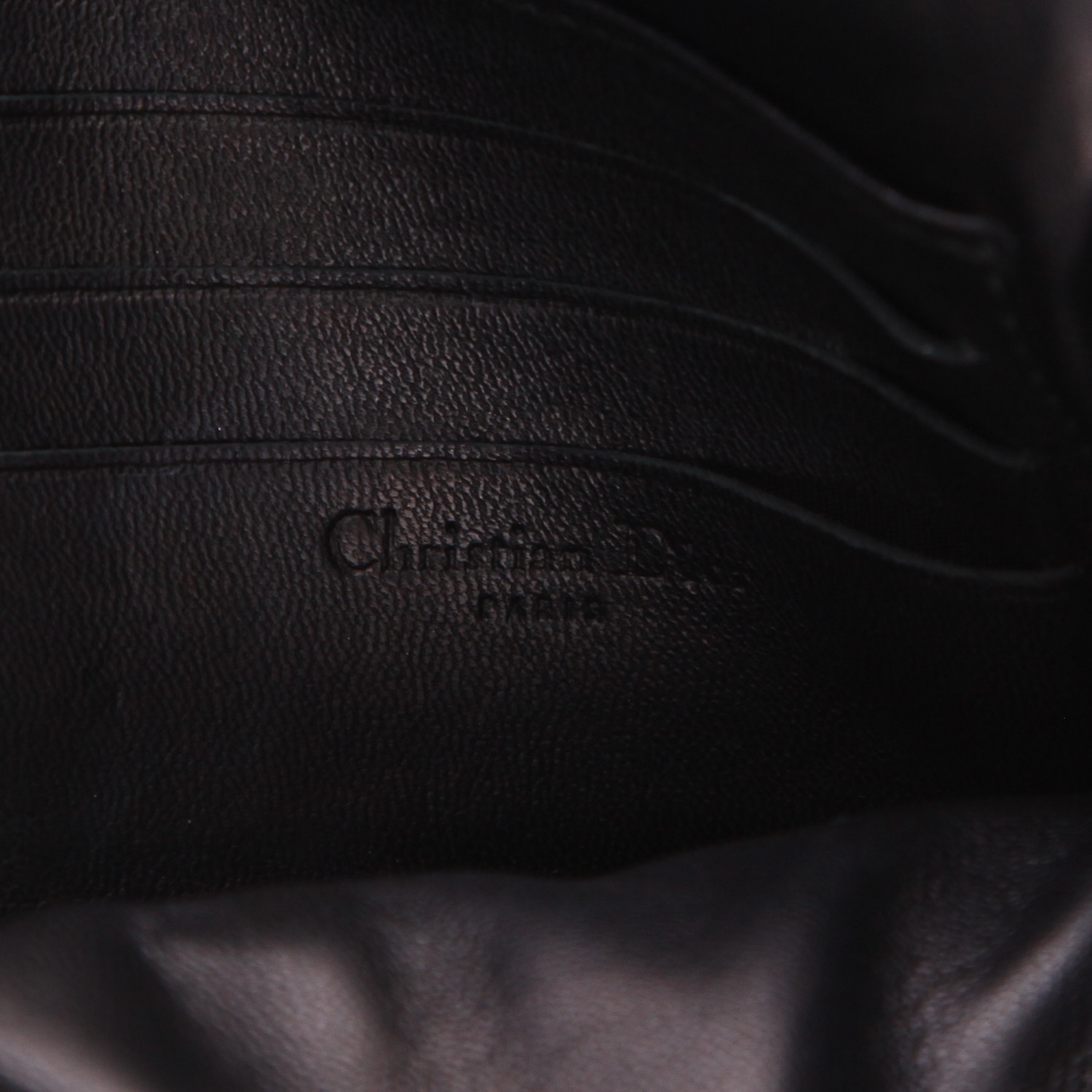 Sac bandoulière Dior   en cuir verni noir - Detail D2