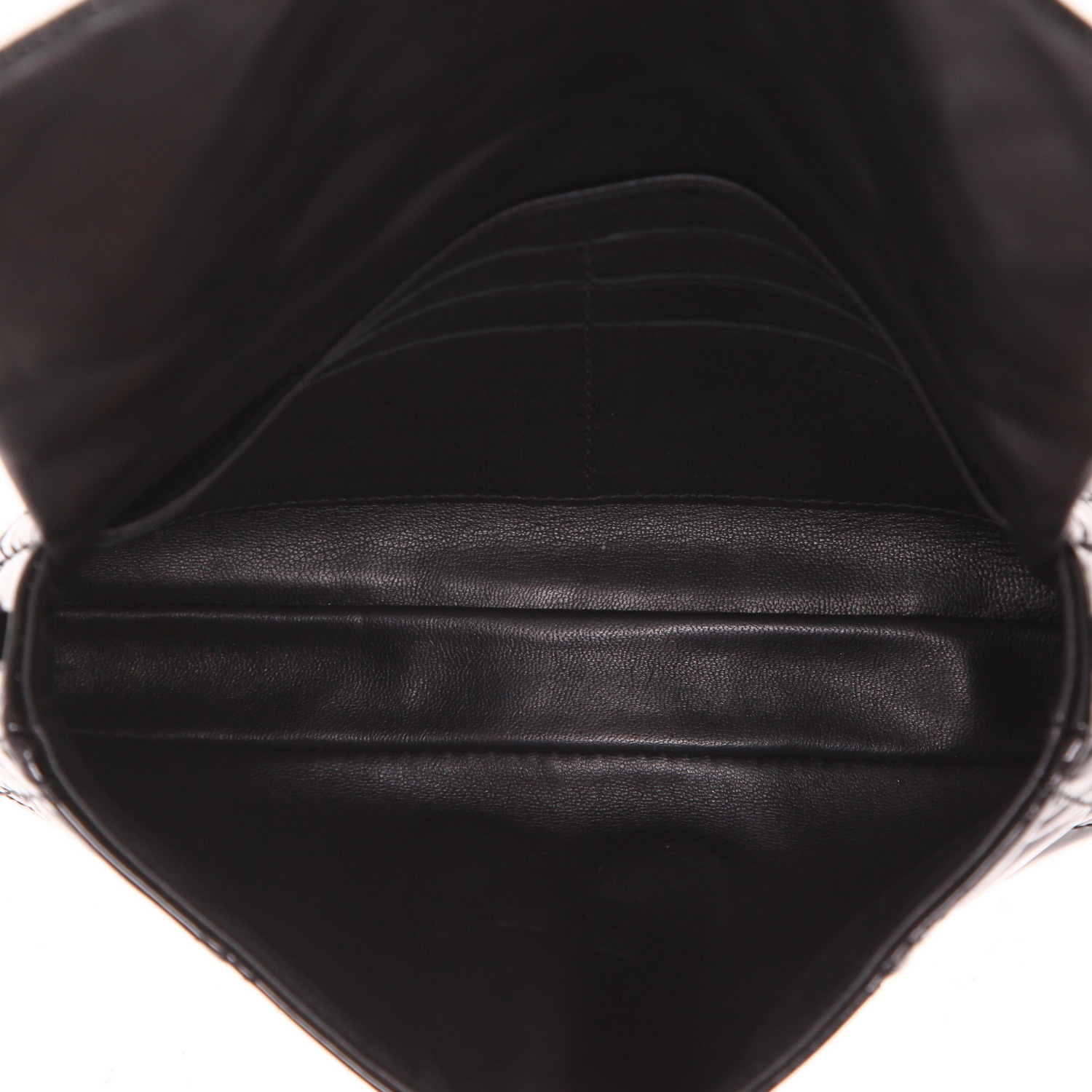 Sac bandoulière Dior   en cuir verni noir - Detail D3