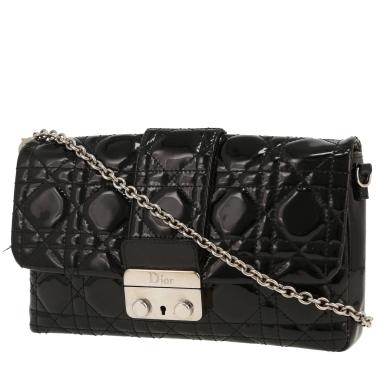 Dior   shoulder bag  in black patent leather