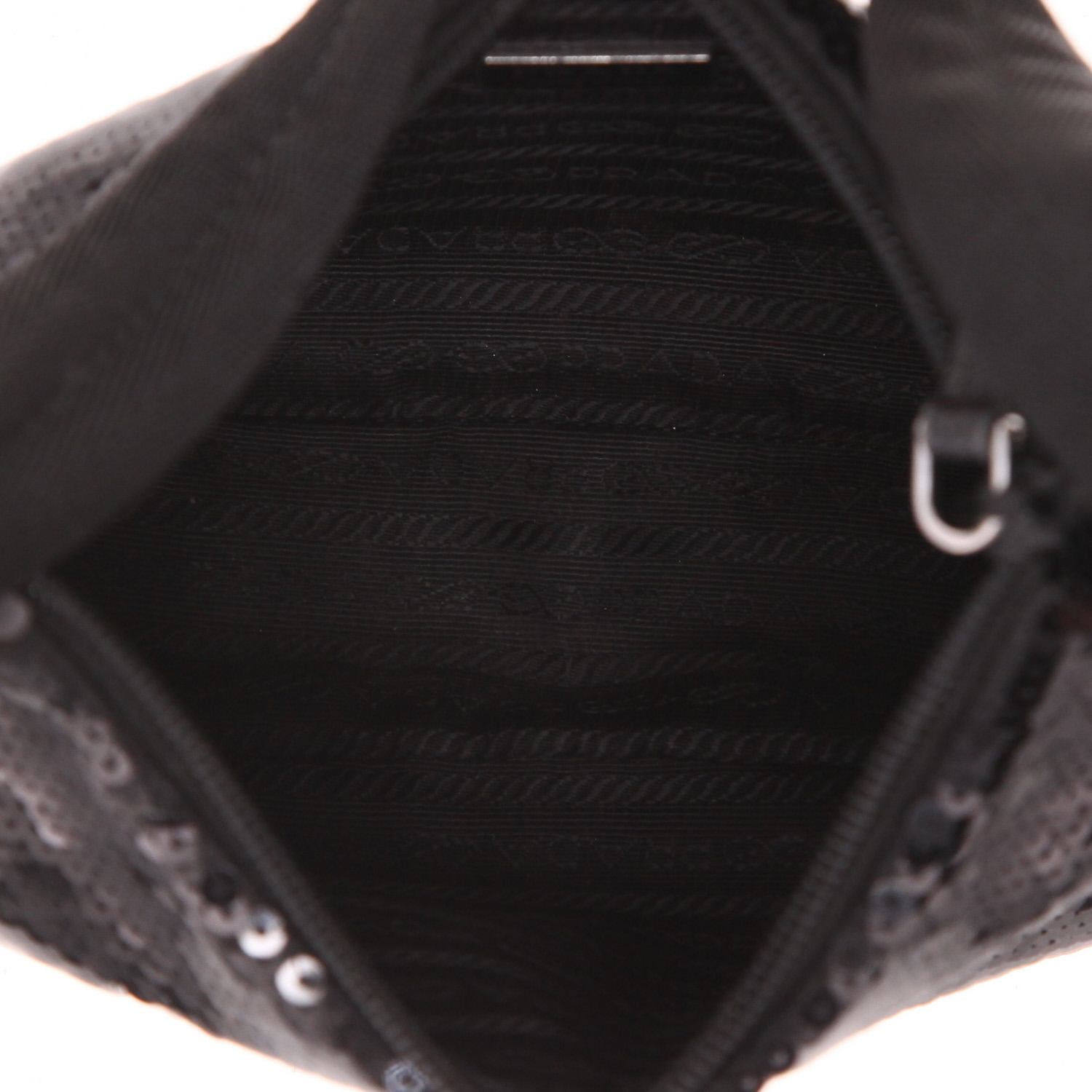 Prada handbag   in black canvas and sequins - Detail D3