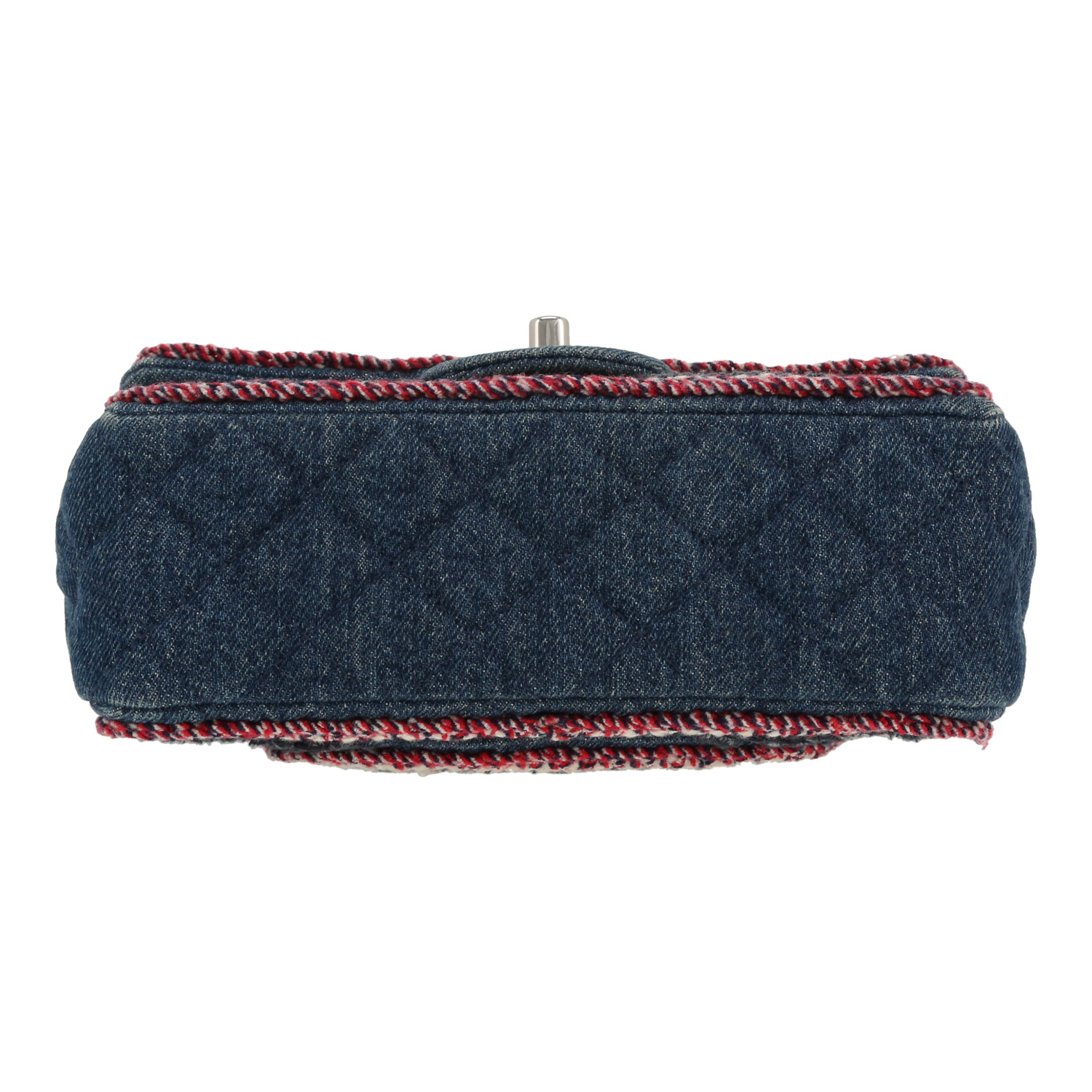 Sac à main Chanel  Mini Timeless en toile denim bleue - Detail D1