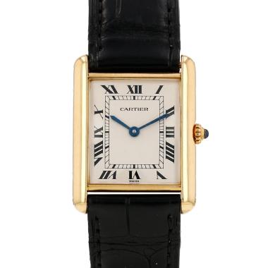 Orologio Cartier Tank Louis Cartier, modello piccolo, in oro giallo, rif.: Cartier - W1512856, intorno al 1990
