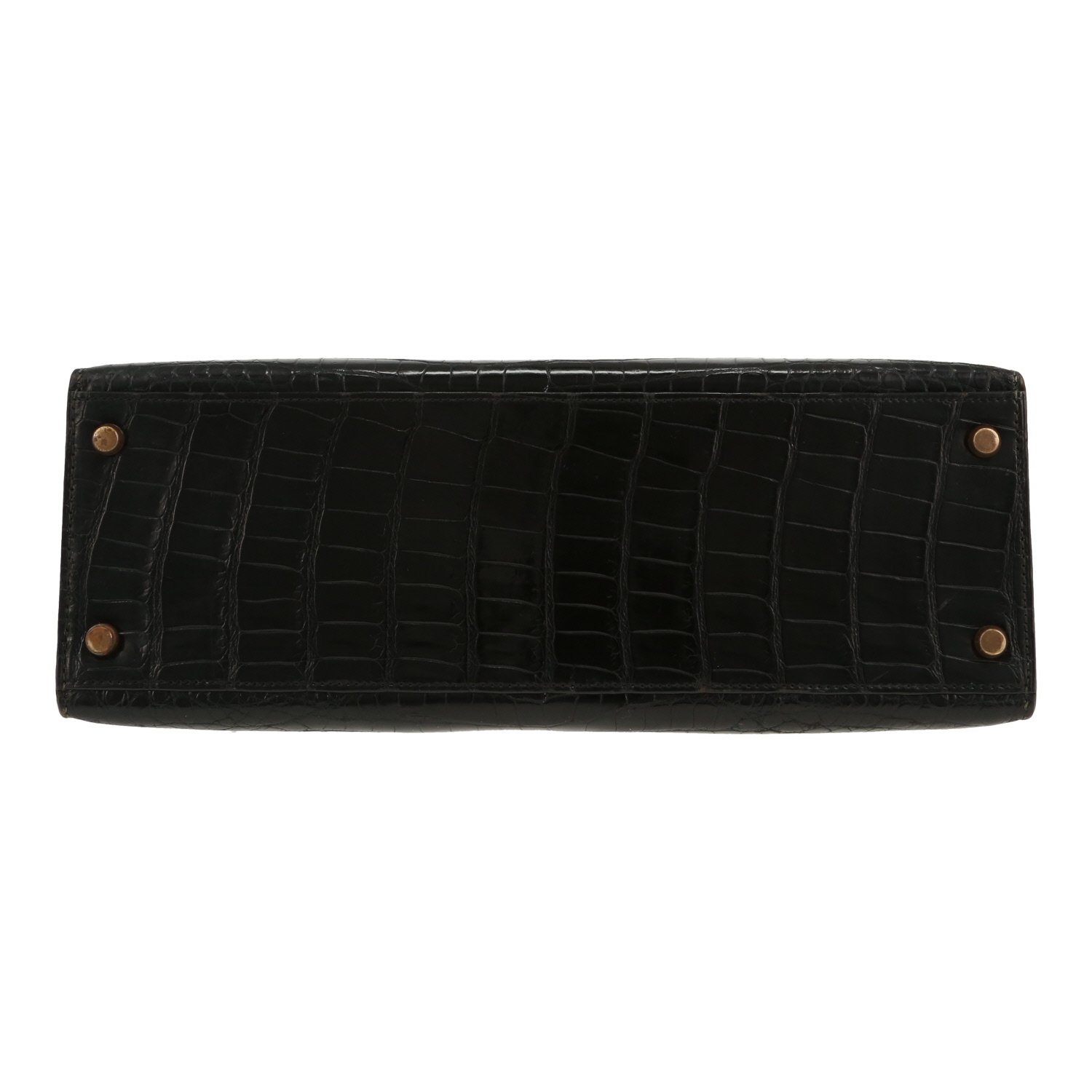 Hermès  Kelly 32 cm handbag  in black crocodile - Detail D1