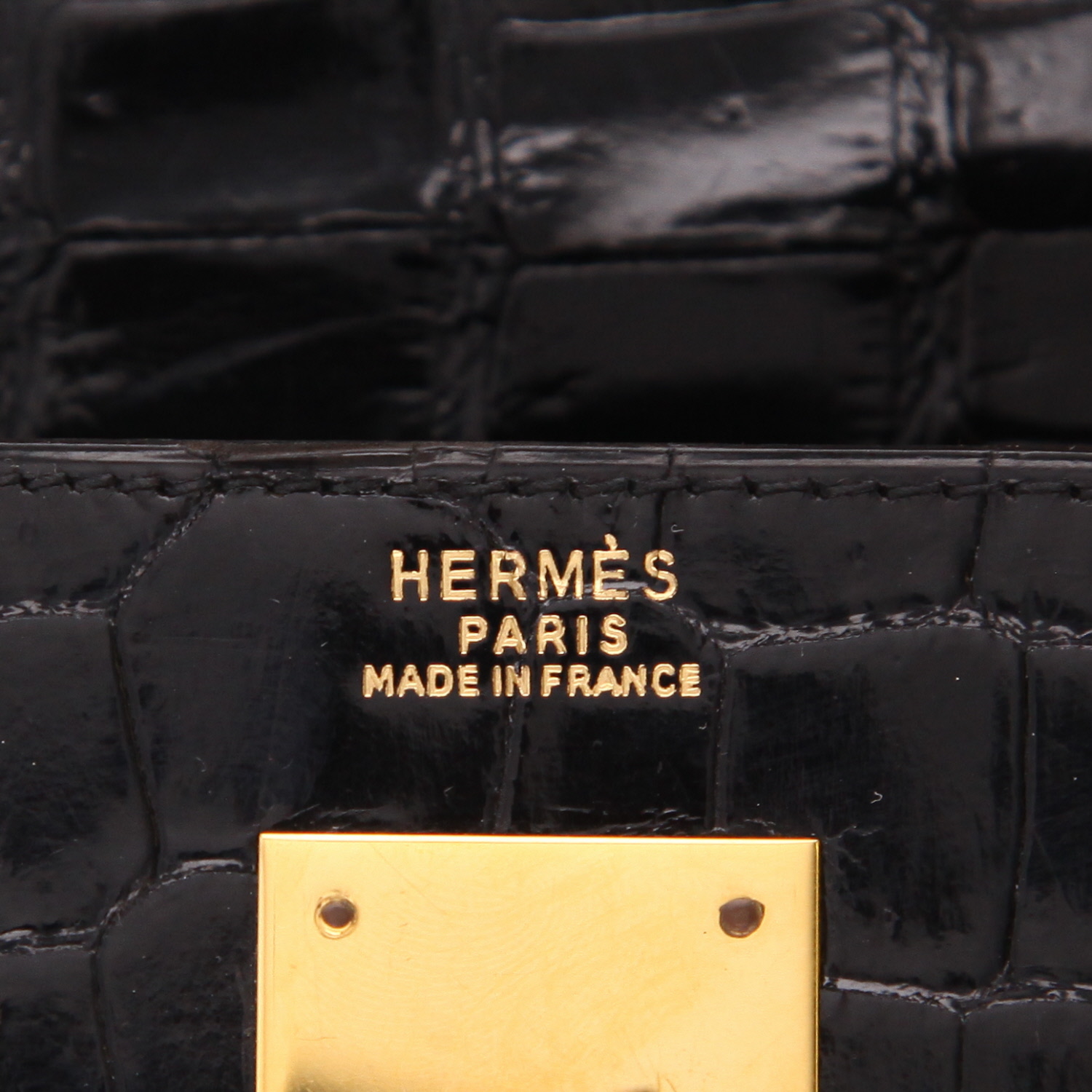 Borsa Hermès  Kelly 32 cm in coccodrillo nero - Detail D2