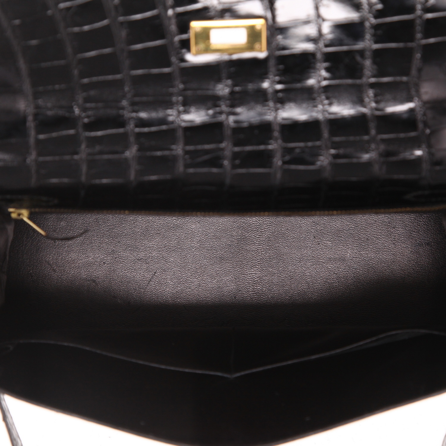 Borsa Hermès  Kelly 32 cm in coccodrillo nero - Detail D3