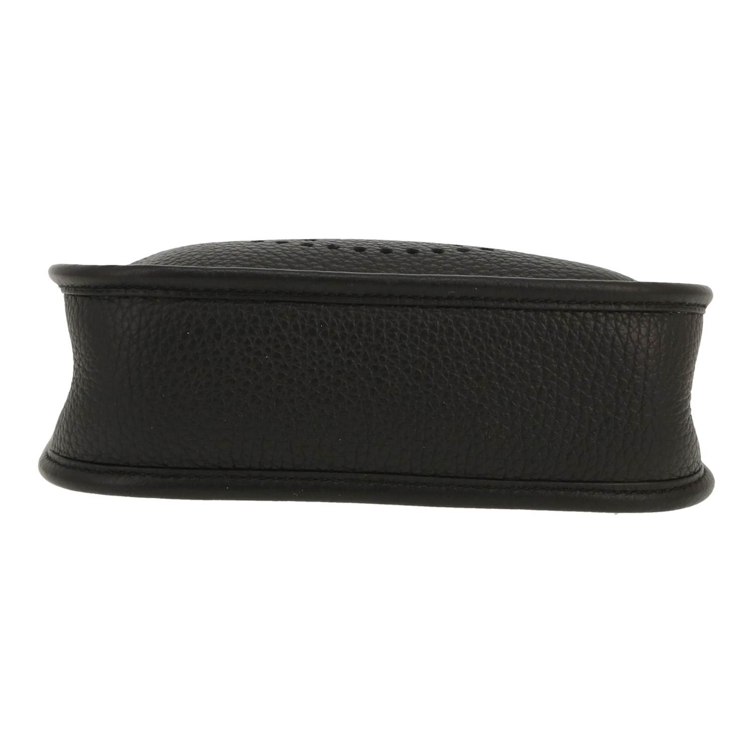 Sac bandoulière Hermès  Mini Evelyne mini  en cuir togo noir - Detail D1