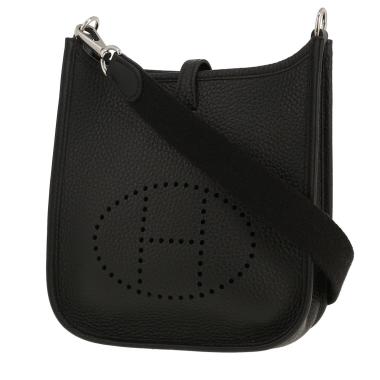 Bolso bandolera Hermès  Mini Evelyne mini  en cuero togo negro