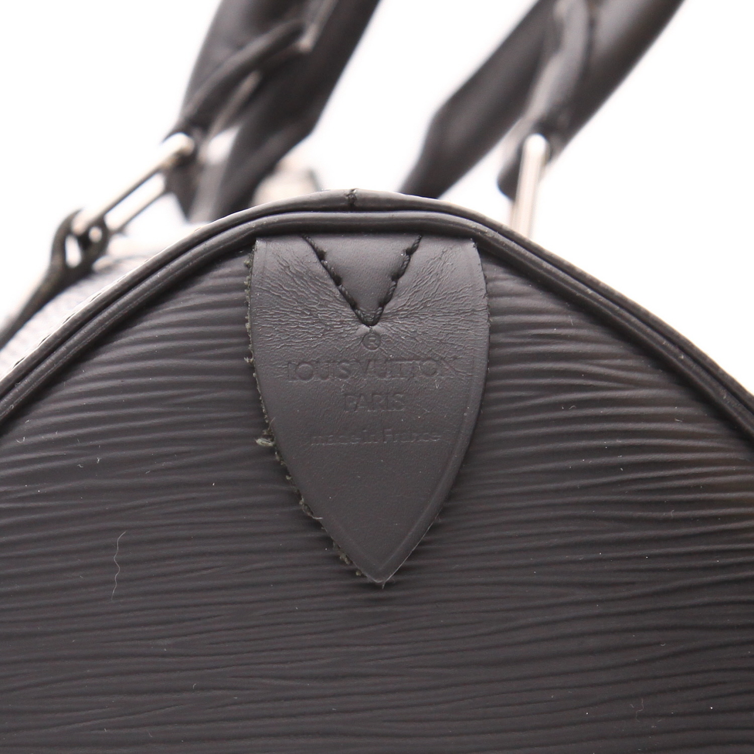 Louis Vuitton  Speedy 35 handbag  in black epi leather - Detail D2