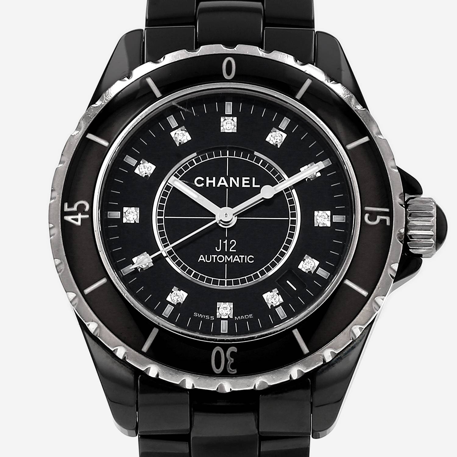 Chanel J12 in ceramic black and stainless steel Ref: Chanel - H1626 Circa 2010